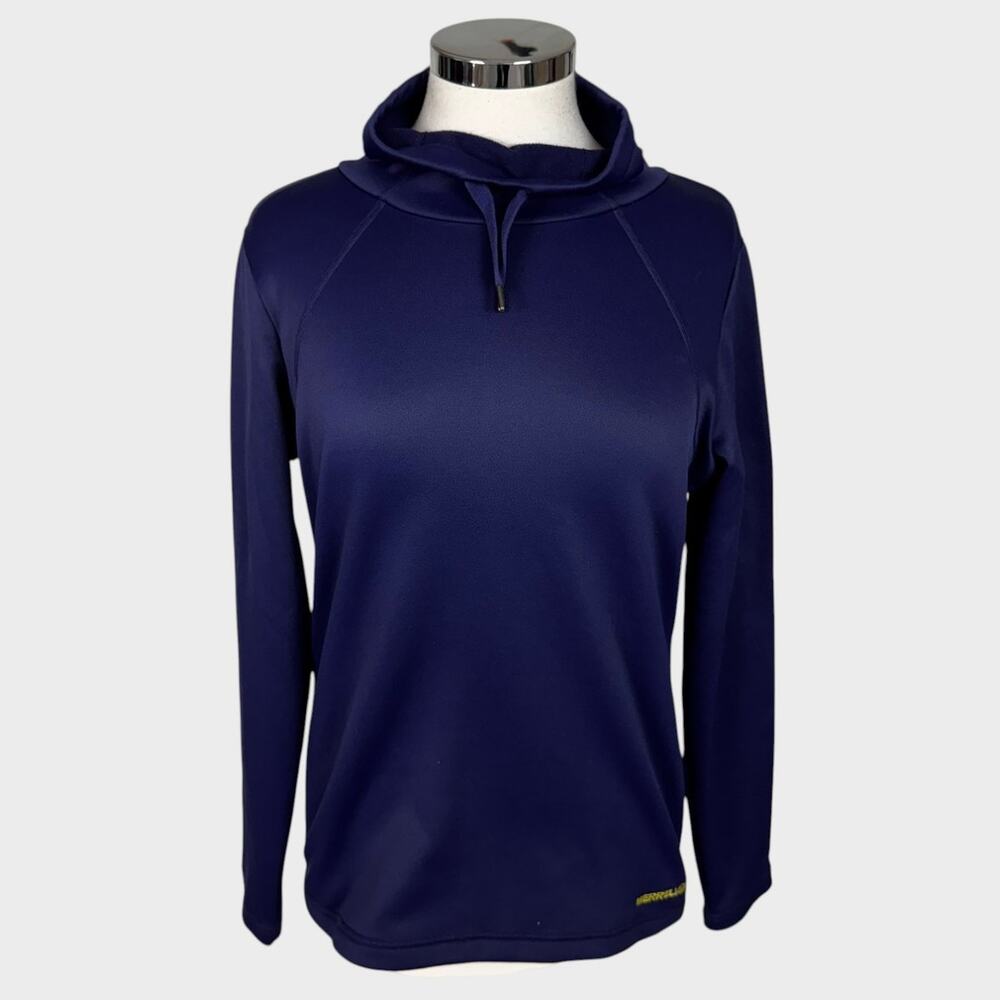 Merrell Blue Womens Medium Nylon Blend High Neck Drawstring Top